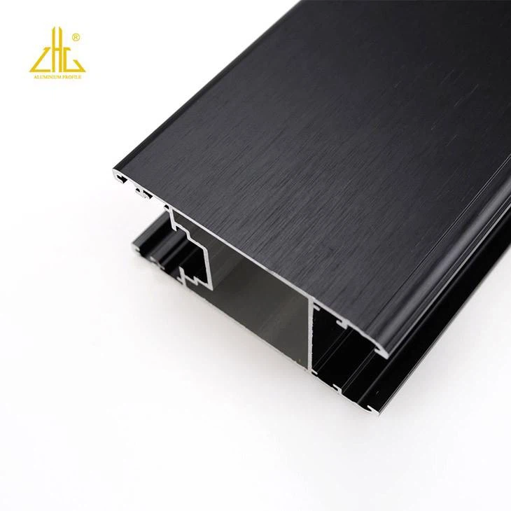 Anodized Brushed Black Extruded Frame Profile